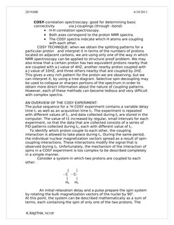 2D NMR                                                                                                                4/10/20