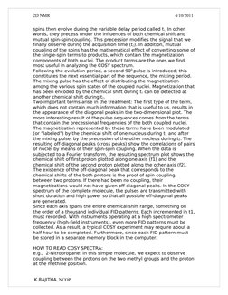 2D NMR                                                                                                                4/10/20