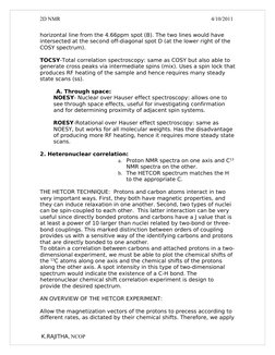 2D NMR                                                                                                                4/10/20