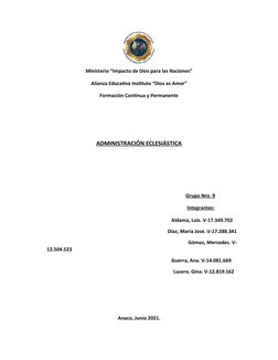 Ministerio “Impacto de Dios para las Naciones”
Alianza Educativa Instituto “Dios es Amor”
Formación Continua y Permanente