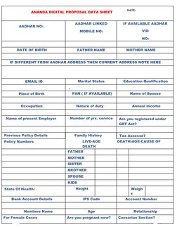 LIC Ananda Digital Proposal Data Sheet | PDF