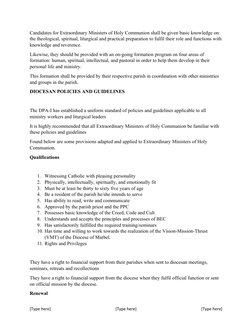 EMHC Training Manual and Guidelines | PDF | Eucharist | Laity