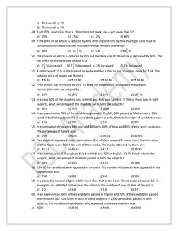 c) Decreased by 1% 
d) Decreased by 1% 
48. B got 20%  marks less than A. What per cent marks did A got more than B?  
a)