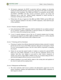 Module – Literacy Training Service 
 
 
 
 
b. All program components; the ROTC in particular shall give emphasis on citizens