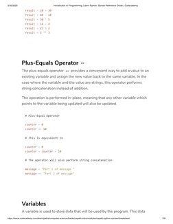 Python Syntax Reference Guide | PDF | Parameter (Computer Programming ...
