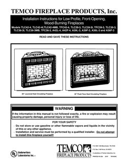 新製品開発システム(TECHNO MANUAL DATA) Temco Fireplace Installation Guide | PDF | Chimney | Fireplace