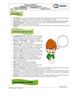 COLEGIO COMFABOY 
Pedagogía con Sentido Emprendedor 
GUIA DE ENSEÑANZA ___ APRENDIZAJE _X_   No. 014                  
AREA: