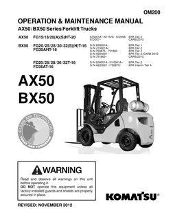 Komatsu AX50/BX50 Forklift Manual | PDF | Forklift | Safety