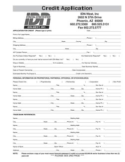 APPLICATION FOR CREDIT   (Please type or print):
Date: