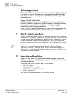 Safety regulations 
1 
Country-specific standards 
10 
Building Technologies 
 
A6V10316241_a_en
Fire Safety & Security Produ