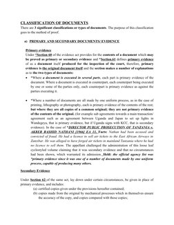 CLASSIFICATION OF DOCUMENTS
There are 3 significant classifications or types of documents. The purpose of this classification