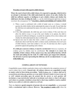 Procedure of court with regard to child witnesses
Where the court is faced with a child witness, it is expected to voire dire