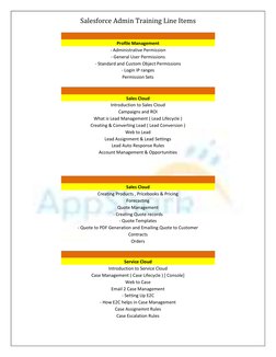 Salesforce Admin Training Overview | PDF | Computing | Software