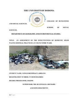 THE UNIVERSITYOF DODOMA
                      
COLLEGE  OF  HUMANITIES
AND SOCIAL SCIENCES.
SCHOOL
 
OF
 
SOCIAL
SCIENCES.