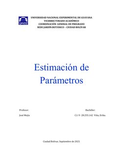 Estimación de 
Parámetros
    Profesor: