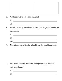 5.
Write down two scholastic material.
i)
___________________________________________
ii) ___________________________________