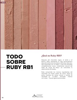 ¿Q
ué es Ruby RB1?
Después del chocolate negro, el leche y el 
blanco, Ruby representa el m
ás extraordinario 
descubrim
ient