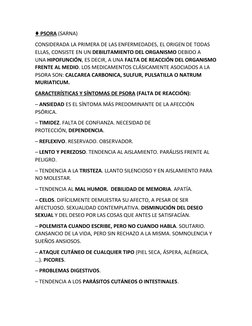 ♦   PSORA
 
  (SARNA)
CONSIDERADA LA PRIMERA DE LAS ENFERMEDADES, EL ORIGEN DE TODAS 
ELLAS, CONSISTE EN UN DEBILITAMIENTO DE