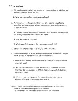 P&G Interview Questions Guide | PDF | Goal | Cognition