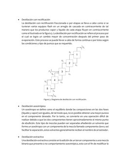 • Destilación con rectificación 
La destilación con rectificación fraccionada o por etapas se lleva a cabo como si se 
tuvi