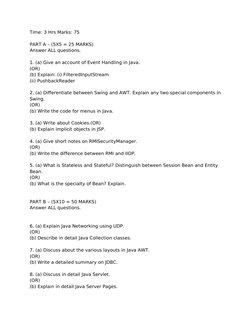 Java Programming Exam Question Paper | PDF | Enterprise Java Beans ...