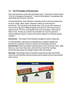 1.1. Ten Principles of Economics
The word economy comes from the Greek word, “oikonomos” which means
“One who manages a house
