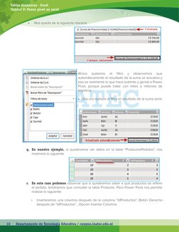 Tablas dinámicas - Excel
Unidad V: Power pivot en excel
Departamento de Tecnología Educativa / campus.inatec.edu.ni
10
»»
 No