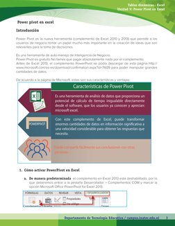 Tablas dinámicas - Excel
Unidad V: Power Pivot en Excel
Departamento de Tecnología Educativa / campus.inatec.edu.ni
3
 Power