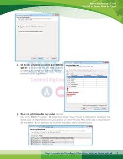 Tablas dinámicas - Excel
Unidad V: Power Pivot en Excel
Departamento de Tecnología Educativa / campus.inatec.edu.ni
7
i.	 En