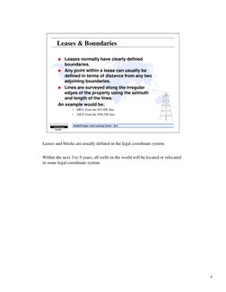 4
Leases and blocks are usually defined in the legal coordinate system.
Within the next 3 to 5 years, all wells in the world