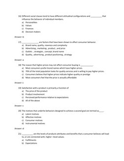 Consumer Behavior MCQ | PDF | Behavior | Consumer Behaviour