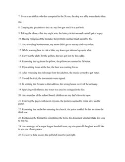 Exercises on Dangling Modifiers | PDF | Verb | Semantic Units