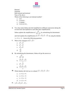 Rational
Irrational 
Both rational and irrational
None of the above
Which of the following is an irrational number?
a.
3.14
b