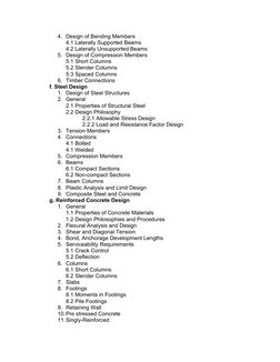 4. Design of Bending Members 
4.1 Laterally Supported Beams 
4.2 Laterally Unsupported Beams 
5. Design of Compression Member