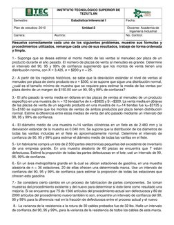 INSTITUTO TECNOLÓGICO SUPERIOR DE 
TEZIUTLÁN 
 
Semestre:  
Estadística Inferencial I 
Fecha: 
________________ 
Plan de es