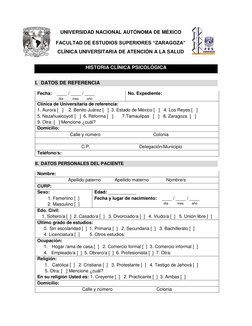 UNIVERSIDAD NACIONAL AUTÓNOMA DE MÉXICO 
FACULTAD DE ESTUDIOS SUPERIORES “ZARAGOZA” 
CLÍNICA UNIVERSITARIA DE ATENCIÓN A LA S