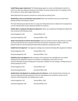 Step#4 Piping support adjustment: The flexible piping support on suction and discharge line weren’t at 
load, hence they were