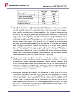 INGENIERÍA INDUSTRIAL 
DIRECCIÓN ESTRATÉGICA DE OPERACIONES 
 
 
 
 
 
Máquina A 
Máquina B 
Costo original 
13,000 
20,000