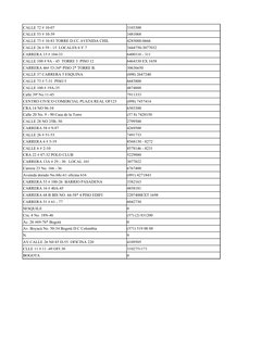 CALLE 72 # 10-07
3103300
CALLE 53 # 10-39
3481068
CALLE 73 # 10-83 TORRE D.CC.AVENIDA CHIL
4285088-0666
CALLE 26 # 59 - 15  L