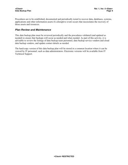 Data Backup Plan Template | PDF | Backup | Databases