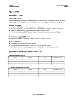 Data Backup Plan Template | PDF | Backup | Databases