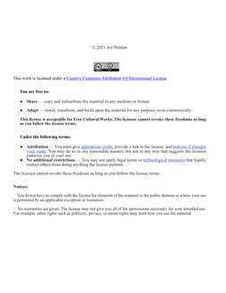 (http://creativecommons.org/licenses/by-nc-nd/4.0/)ii
© 2021 Joe Walden
This work is licensed under  (https://creativecommon