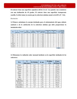 UNIVERSIDAD TÉCNICA DE AMBATO
FACULTAD DE INGENIERÍA CIVIL Y MECÁNICA
El colector tiene una superficie captadora útil de 2.4