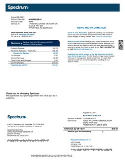 Spectrum Billpin Codes Spectrum Billing Statement Example | PDF | Fee | Cheque