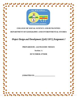 1  
 
 
 
 
 
 
 
 
COLLEGE OF SOCIAL SCIENCE AND HUMANITIES  
DEPARTMENT OF GEOGRAPHY AND ENVIRONMENTAL STUDIES 
 
Project D