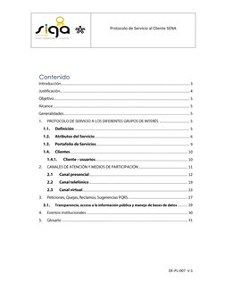 Protocolo de Servicio al Cliente SENA 
 
 
 
DE-PL-007  V.1 
 
 
 
 
Contenido Introducción
 ..............................