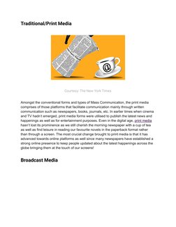Types of Mass Communication Explained | PDF | Mass Media | Media ...