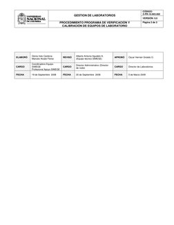 CÓDIGO:  
Z-PR-10.003.002 
 
GESTION DE LABORATORIOS 
 
VERSIÓN: 0.0 
 
PROCEDIMIENTO PROGRAMA DE VERIFICACIÓN Y 
CALIBRACIÓN