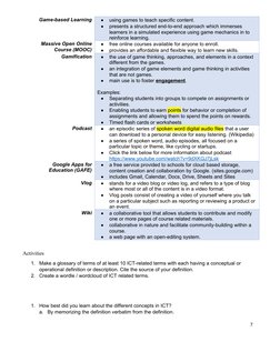 Game-based Learning
using games to teach specific content.
presents a structured end-to-end approach which immerses
lear