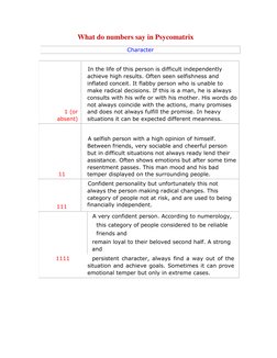Understanding Psychomatrix Numbers | PDF | Mind | Thought